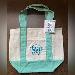Trader Joe's Mini Pastel Canvas Tote Bag - Green